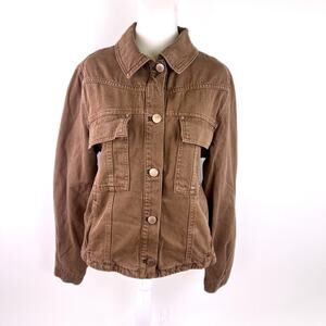 We The Free Denim Jade Jacket in Chocolate Mousse, Free people, Size Medium